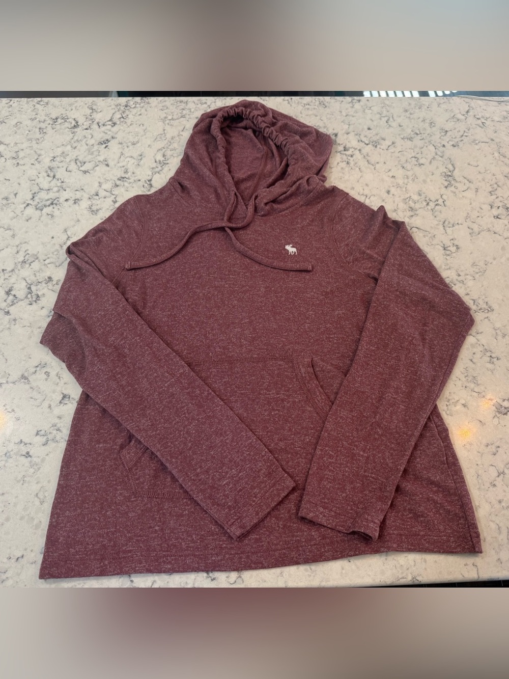 Y2K Abercrombie & Fitch Men's Medium Maroon Heather Hoodie Sweatshirt‎